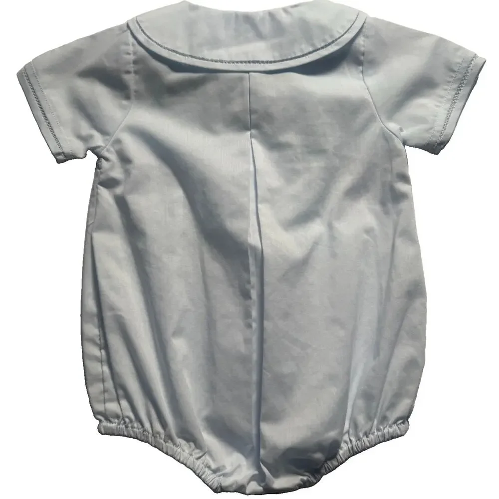 Petit Ami Baby Boy 3M Sailor Bubble Romper Bonnet Blue Nautical Anchor Outfit